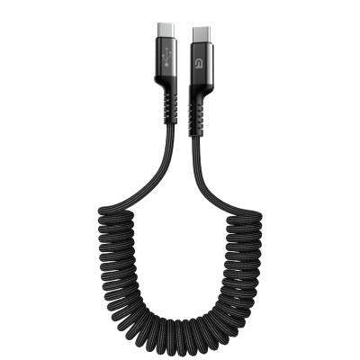 Дата кабель USB-C to USB-C 1.0m Spiral 3A Black Armorstandart (ARM75392), фото 1