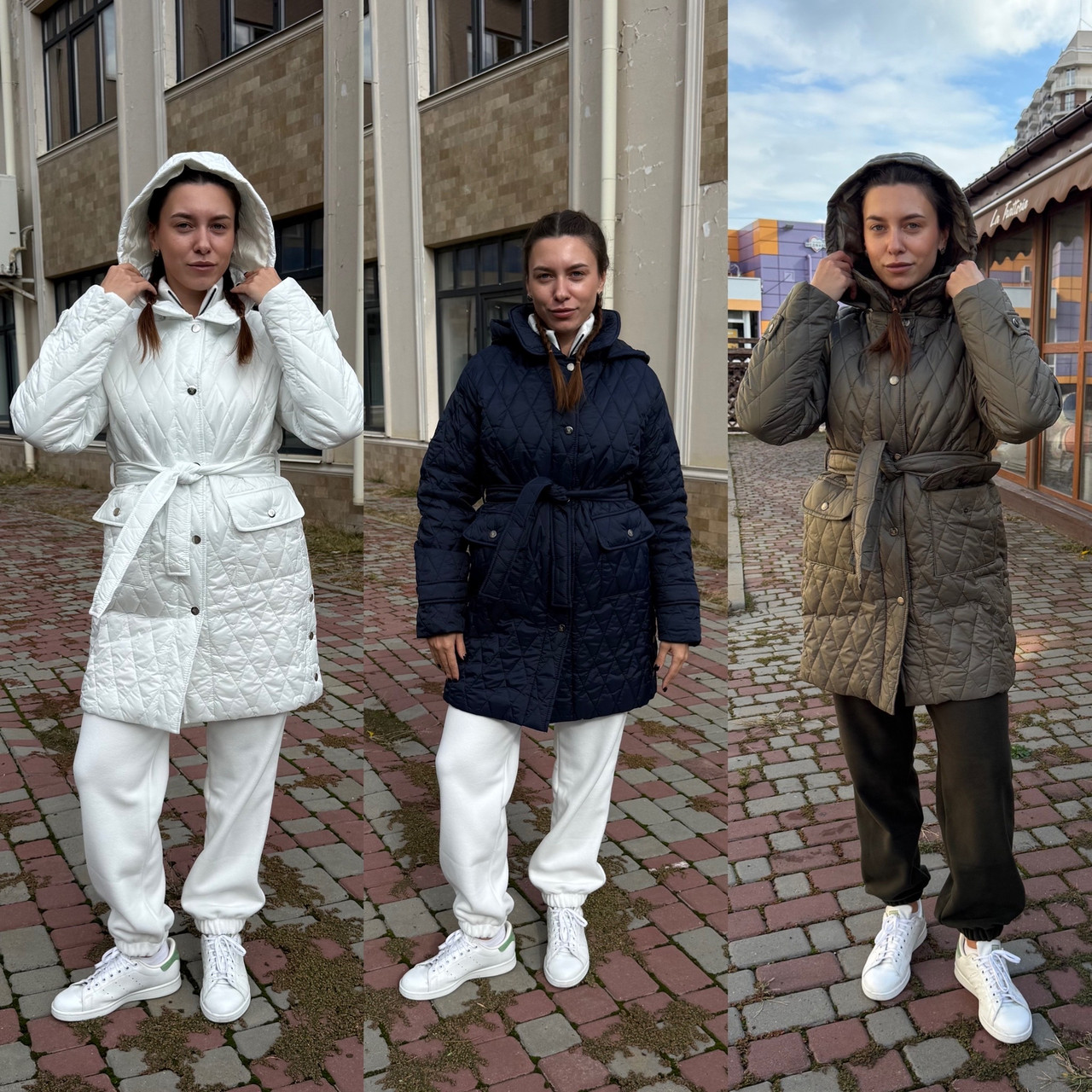 Розпродаж жіноча осіння демісезонна куртка 42 44 46 48 50 52 молочна синя беж хакі - фото 1 - id-p2788712498