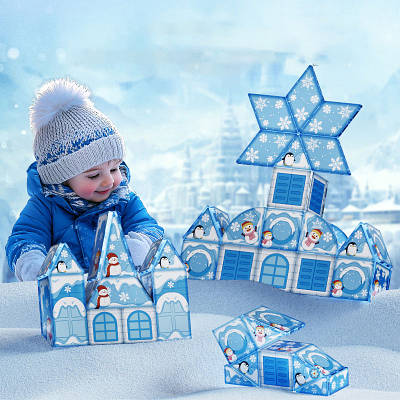 Магнітний конструктор Крижаний замок 96 деталей набір будівельних блоків для дитячої творчості збирання 3D фігур