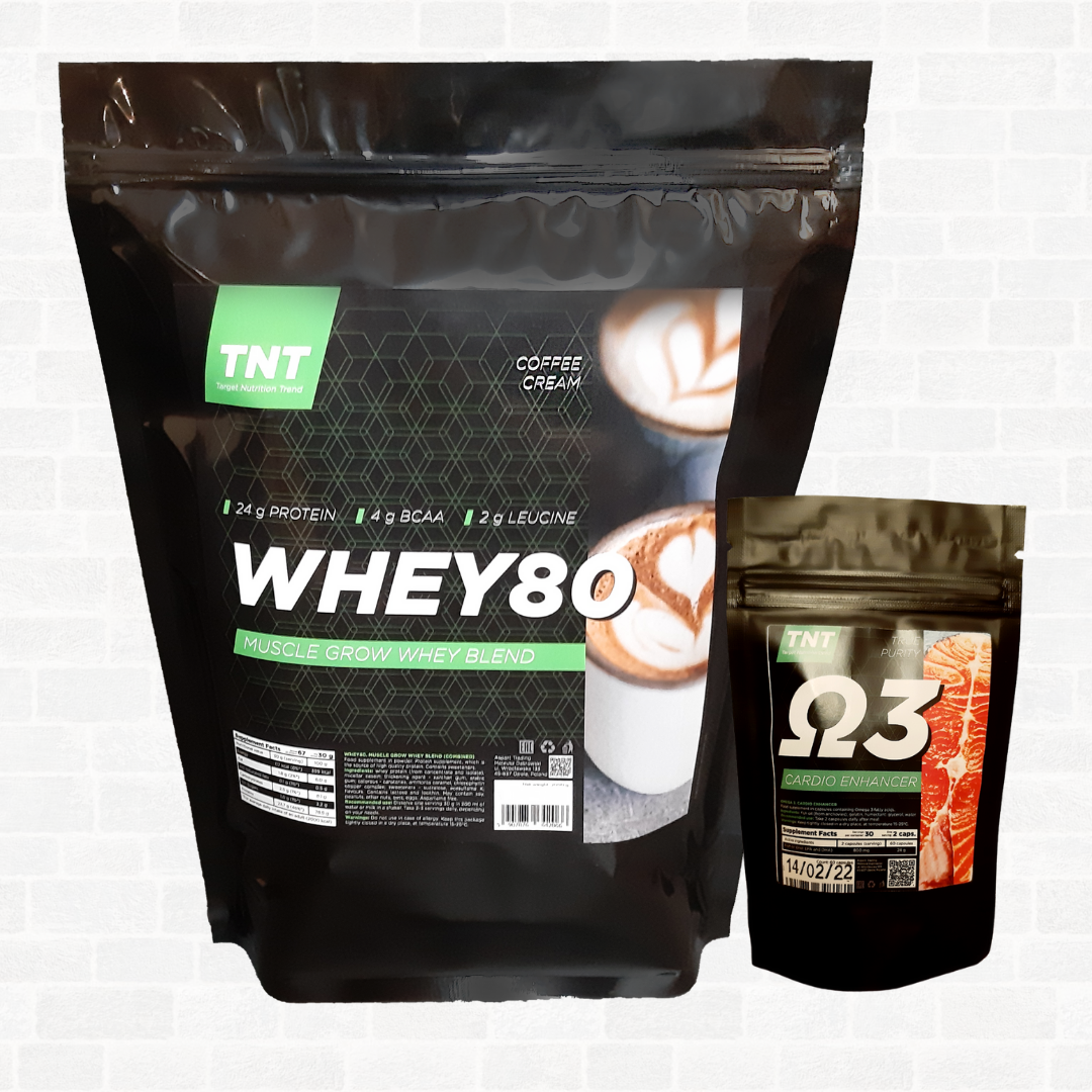 Протеїн сироватковий Muskle Up 80% Польща 2 кг зі смаком Кава + Омега 3 в подарунок