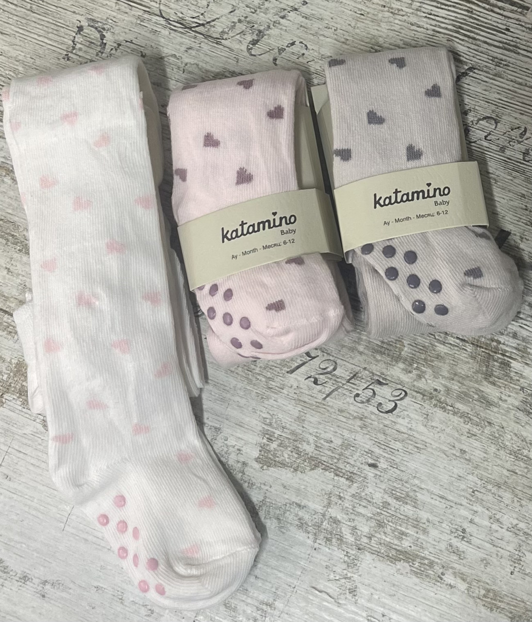 Бавовняні колготки для новонароджених дівчаток у серця з гальмами, фото 1