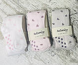 Бавовняні колготки для новонароджених дівчаток у серця з гальмами, фото 2