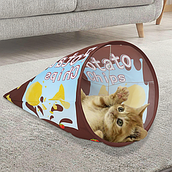 Тунель-іграшка для котів "Чипси" інтерактивний шурхотливий лежак для тварин Model 2
