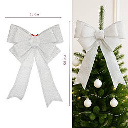 Бант «Блискучий», 58 см – великий святковий бант для ялинки та декору