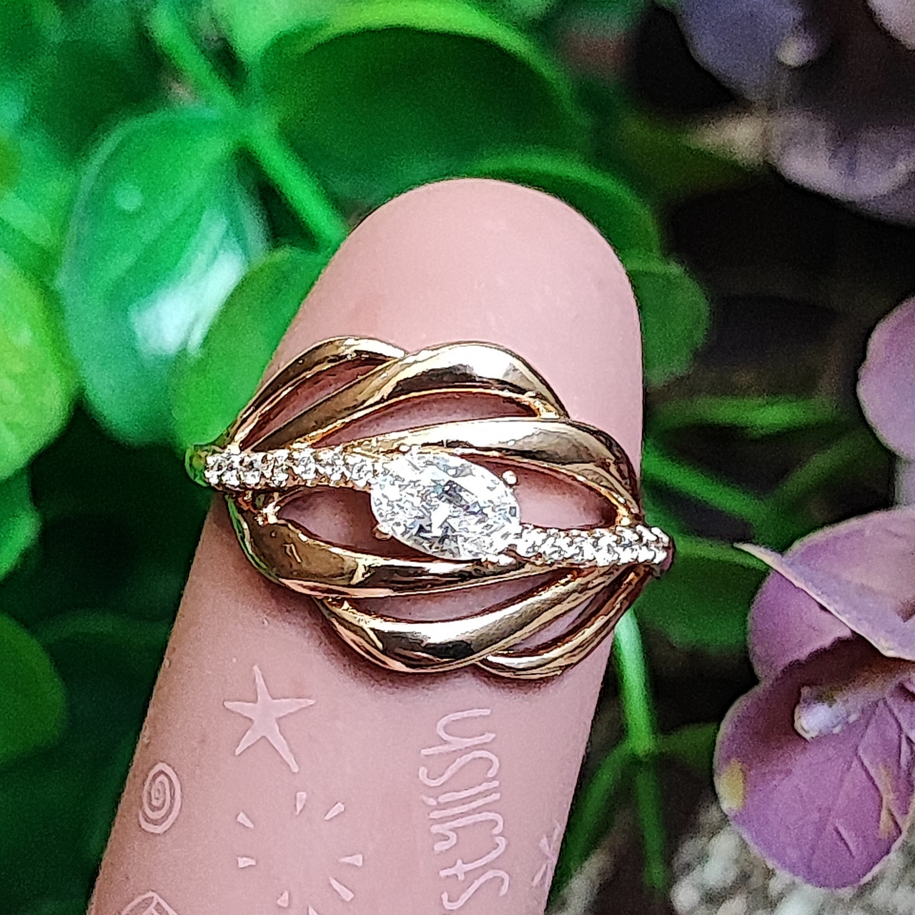 Кільце Xuping Jewelry розміри:17,18,19,20 медичне золото позолота 18К 8504