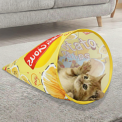 Тунель-іграшка для котів "Чипси" інтерактивний шурхотливий лежак для тварин Model 3