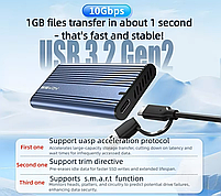 Зовнішня кишеня Acasis EC4701 для NVMe (PCIe) M2 SSD USB 3.2 Gen 2 Type-C, фото 2