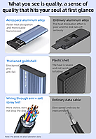 Зовнішня кишеня Acasis EC4701 для NVMe (PCIe) M2 SSD USB 3.2 Gen 2 Type-C, фото 9