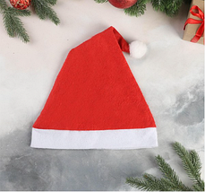 Новорічний ковпак Санта Клауса, червона шапка з білим хутром і помпоном, святковий аксесуар для свят, фото 4