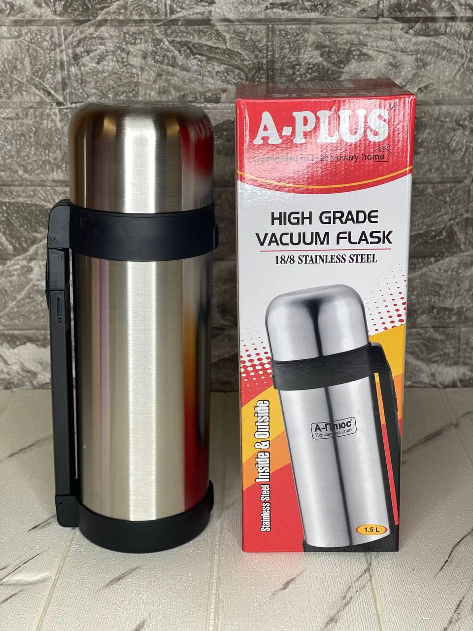 Термос із неіржавкої сталі 1500 мл широке горло з клапаном, фото 1