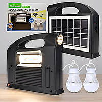 Портативна зарядна станція Cclamp CL-13 із сонячною панеллю на 2 лампочки з ліхтарем і Power Bank