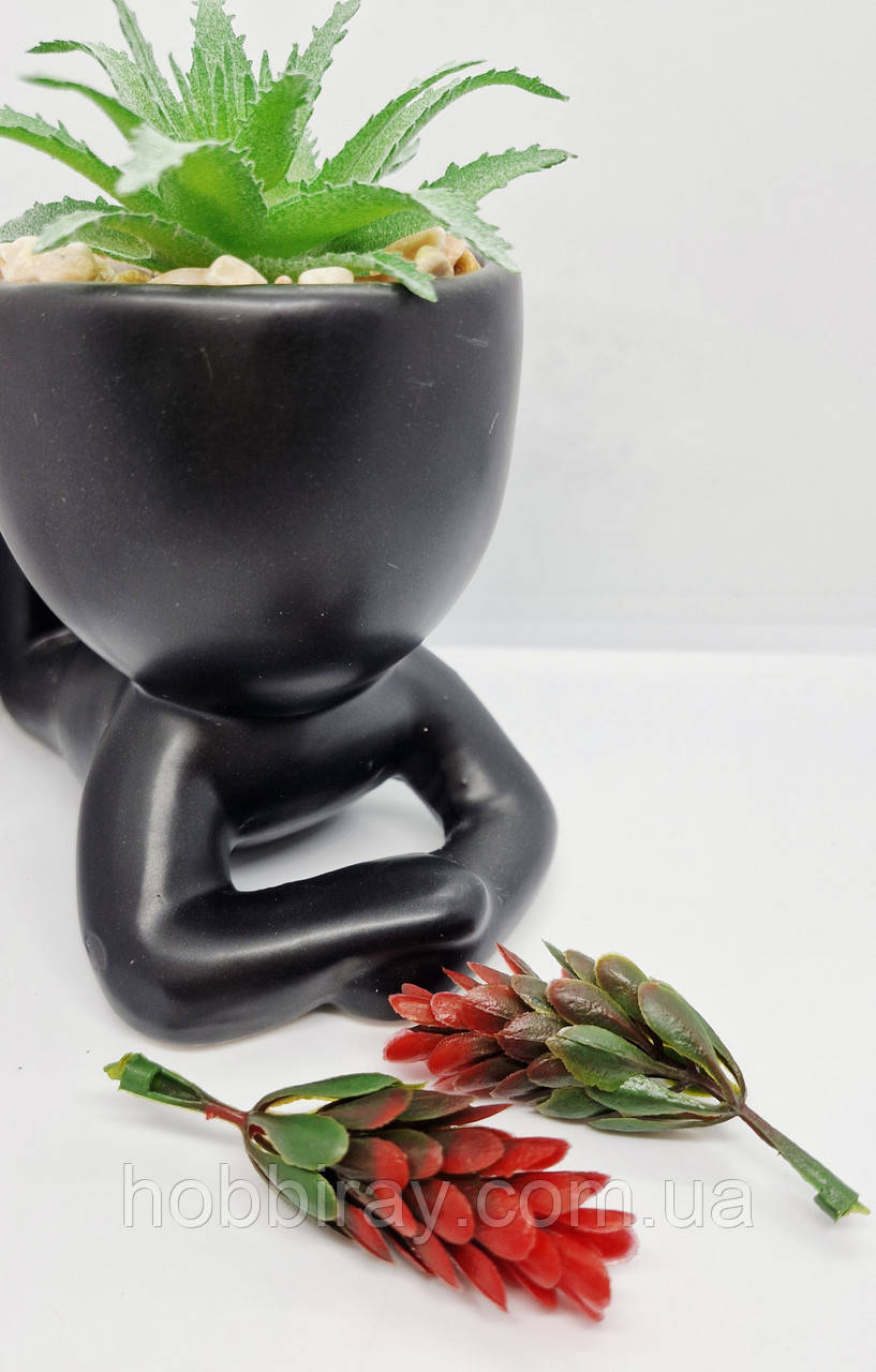 Штучна гілочка.  Довжина 6см. 1шт.Колір зелений-червоний., фото 1