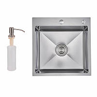 Lidz Handmade H5050H Мойка для кухни интегрированная Decor Honeycomb 2,5/0,5 мм LDH5050DEC48365