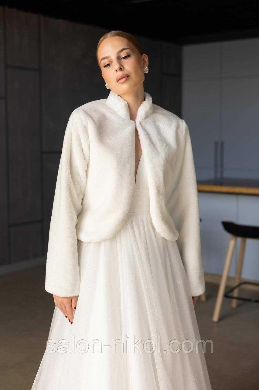 Весільна шубка № Ш2605 розмір 42, фото 1