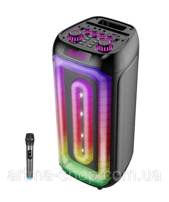 Автономна акустична переносна колонка ERA EAR E-882/9652 з радіомікрофоном 80 Вт 2x8" TWS/FM/USB/TF/BT/REC/LED/1MIC, фото 1