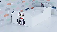 Дитяче ліжко з захисним бортиком Котик Сірий 70х140см