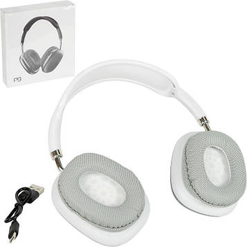 Навушники бездротові накладні великі блютуз з мікрофоном Bluetooth FM/TF для музики, ПК і дзвінків, білі