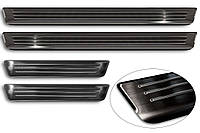 Захисні накладки на пороги для Volkswagen Tiguan II 2016-2020, lift. 2020-2024 /чорна нерж.сталь/