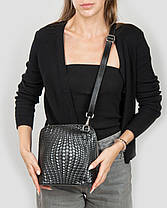 Сумка клатч маленька крос-боді жіноча шкіряна чорна на плече з перегородкою всередині Alex Rai 33-8803, фото 2