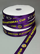 Стрічка повнокольоровий друк з логотипом Персоналізована атласна стрічка 25 мм під замовлення Друк з градієнтом 180 м, фото 3