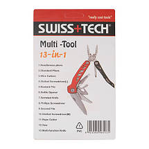Мультитул 13в1 червоно-чорний, багатофункціональний складаний інструмент із нержавійної сталі з чохлом, фото 3