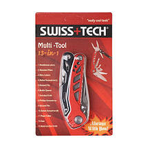 Мультитул 13в1 червоно-чорний, багатофункціональний складаний інструмент із нержавійної сталі з чохлом, фото 4