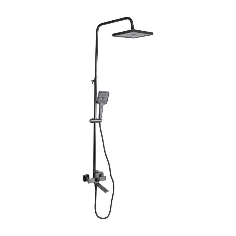 Душова система універсальна Qtap Presto на три споживачі (з виливом) QTPRE111GRP45585 Graphite, фото 1