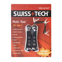 Мультитул 10в1 чорний, багатофункціональний складаний інструмент із нержавійної сталі з чохлом, фото 4