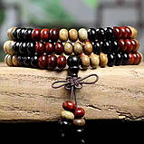 Чотки кольорові з 3 порід дерева на 108 намистин 8 мм, фото 2