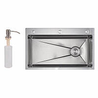 Lidz Handmade H7545 Мийка для кухні інтегрована Decor Honeycomb 3,0/1,0 мм LDH7545DEC48372