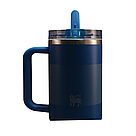 Термос термочашка Stanley Quencher ProTour Flip Straw Tumbler з нержавіючої сталі Blue 1,18 л KT6007886, фото 4