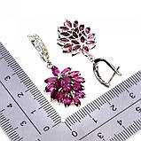 Сережки. Натуральний гранат родоліт і перидот. Срібло 925., фото 2