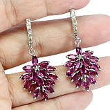 Сережки. Натуральний гранат родоліт і перидот. Срібло 925., фото 3