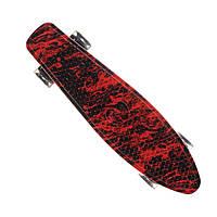 Скейтборд Пенніборд Penny "Червоний вогонь" PU колеса, що світяться Круїзер 60 см Дитячий Підлітковий Пластиковий