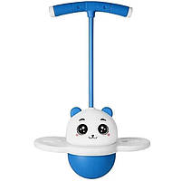 Скакалка-джампер дитяча з ручками та LED-підсвічуванням синя Прыгун Тренажер