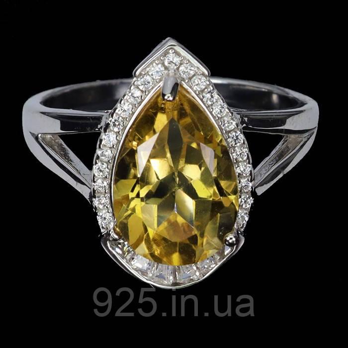 Каблучка. Натуральний цитрин. Срібло 925., фото 1