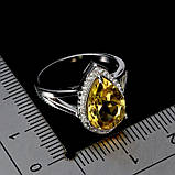 Каблучка. Натуральний цитрин. Срібло 925., фото 3