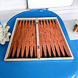 Шахи, шашки, нарди 3 в 1 подарунковий набір 48×48 см велике поле, дерево, дерев’яні фігури, фото 5