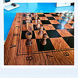 Шахи, шашки, нарди 3 в 1 подарунковий набір 48×48 см велике поле, дерево, дерев’яні фігури, фото 6