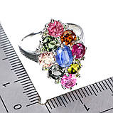 Каблучка. Натуральний кіаніт, перидот і турмалін. Срібло 925., фото 2