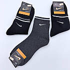 Жіночі середні зимові махрові шкарпетки зі смужкою та емблемою N, 36-40, 12 пар/уп, мікс, фото 3