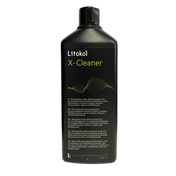 Концентрований кислотний засіб для чищення керамічних покриттів Litokol X-Cleaner 1 л, фото 1