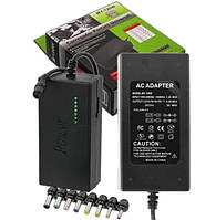 Універсальний зарядний пристрій 100 Вт для ноутбуків з 8 змінними адаптерами.