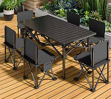Складаний туристичний стіл 95х55 см + 6 стільців Набір Кемпінг Великий