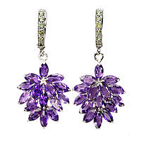 Сережки. Натуральний аметист і перидот. Срібло 925.