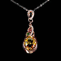 Підвіска. Натуральний цитрин, хром діопсид і турмалін. Срібло 925.