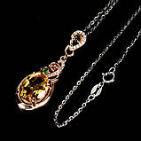 Підвіска. Натуральний цитрин, хром діопсид і турмалін. Срібло 925., фото 2