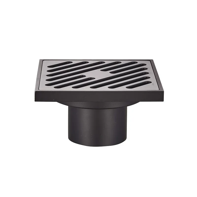 Душовий трап Koer FD10-100x100-180-Black (прямий відвід) (Чорний) (KR3414), фото 1