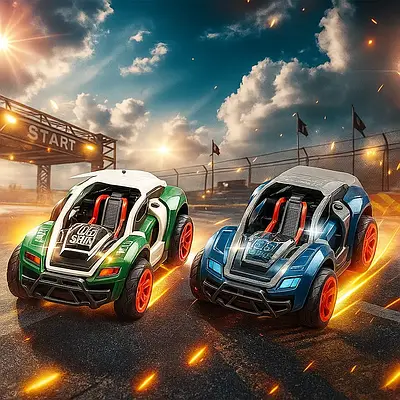 Інерційний ігровий автоконструктор для дітей 2 типи збирання машинка та джип 4WD колеса амортизація Гра в перегони