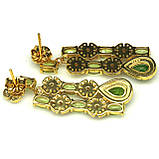 Сережки. Натуральний хром діопсид і перидот. Срібло 925., фото 2